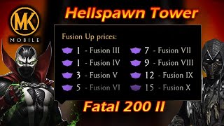 The Dragon Krystal FUSION UP System IS DUMB  MK Mobile Fatal Hellspawn Tower Battle 200 2nd run [upl. by Annaear149]