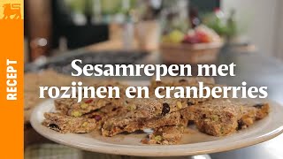 Sesamrepen met rozijnen en cranberries [upl. by Nainatrad]