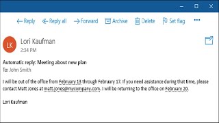 How to Set Up an Out of Office Reply in Windows 10 Mail [upl. by Wren934]