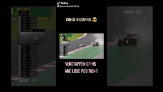 Verstappen try to overtake Perez and lose control [upl. by Rebmik331]