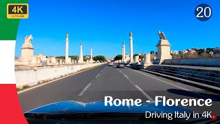 Across Italy in 4K Autostrada del Sole A1  Driving from Rome to Florence [upl. by Stearne72]