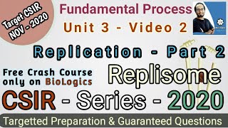 DNA Replication  2 All Replicative Enzymes REPLISOME UNIT 3  CSIR NET Life Science 2020  HINDI [upl. by Anertal]