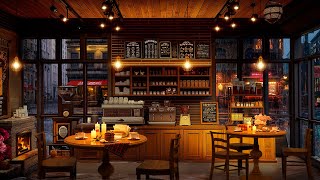 Rainy Jazz Cafe  Slow Jazz Instrumental Music amp Rain Sound in Coffee Shop Ambience for Relax Work [upl. by Matthaus570]