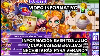 EVENTOS DE JULIO ¡¡PREPÁRATE PARA EL SUMMER FEST ¿CUÁNTAS ESMERALDAS NECESITARÁS HeroWars DomEra [upl. by Ilana918]