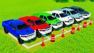 TRANSPORTING FIVE COLOR DODGE RAM   Farming Simulator 22 [upl. by Eenalem]