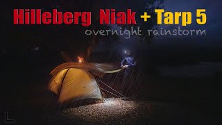 Camping amp Cooking Under a Tarp a Storm  Hilleberg Niak and Tarp 5 [upl. by Aicenek]