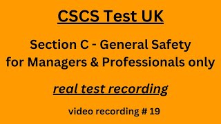 CSCS Test UK 2024  CSCS Card UK  CSCS Test for Managers amp Professionals 19 general safety [upl. by Adeys391]