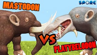 Mastodon vs Platybelodon  Cenozoic Era Battle S2E3  SPORE [upl. by Ymmac853]