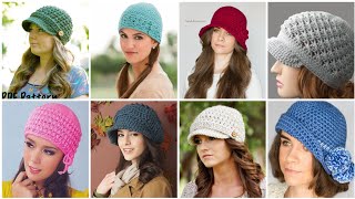 hermosas gorras tejidas a crochet para mujer [upl. by Nomead]