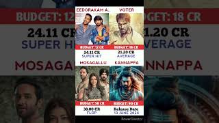 Eedo Rakam Aadu Rakam vs Voter Vs Mosagallu Vs Kannapa Movie Comparison  Box Office Collection [upl. by Ibrad959]