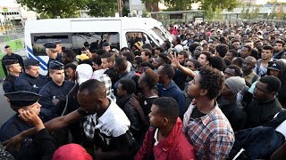 France Police evict thousands of migrants camped in northern Paris [upl. by Willet619]