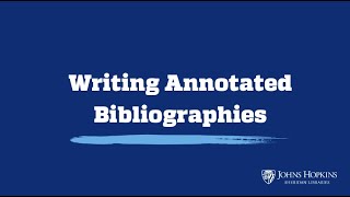 Writing Annotated Bibliographies [upl. by Roselyn636]