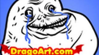 How to Draw Forever Alone Forever Alone Step by Step [upl. by Adlanor]