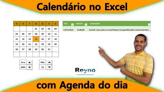 Como Fazer Calendário com Agenda 2022 no Excel Calendário Dinâmico [upl. by Beller]