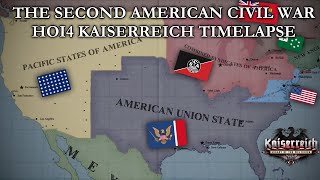 The Second American Civil War  HOI4 Kaiserreich Timelapse [upl. by Liberati]