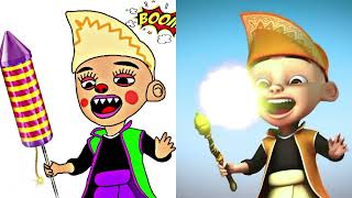 Upin ipin  Happy Birthday song  cartoon drawing Meme video 📷 Goyang upin drawing [upl. by Drandell]