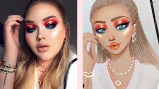 I TRIED FOLLOWING A NIKKIETUTORIALS MAKEUP TUTORIAL  and I draw her [upl. by Anatak980]