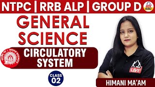 RRB ALPGROUP D  GENERAL SCIENCE  CIRCULATORY SYSTEM  CLASS 02  By Himani Mam [upl. by Nobel]