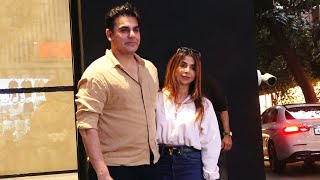 Arbaaz Khan And Sshura Khan Arrives At Banna Singh Chaudhary Screening [upl. by Arodal]