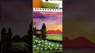 💦Paint With Me Landscape Painting  Simple Acrylic Painting🏞️ shorts viralshorts painting [upl. by Wamsley181]