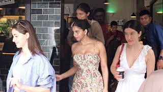 Suhana Khan Ananya Panday amp Shanaya Kapoor Spotted At Boujee Cafe In Bandra [upl. by Alleirbag]