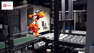 ABB Robotics  CNC Machine Tending [upl. by Aierbma]