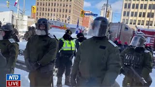 LIVE Canadian Police Arrest Protesters in Ottawa [upl. by Granoff]