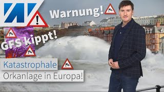 Verschärfung BinnenlandOrkan in Deutschland GFS kippt bei Sturmstärke auf ICON zu 17 Grad warm [upl. by Adnalra509]