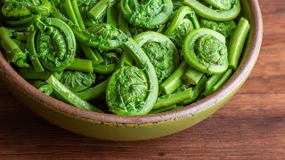 How to Cook Fiddlehead Ferns Blanching [upl. by Arakahs]