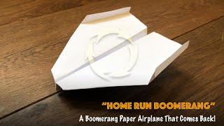 Boomerang Paper Airplane Glider Comes Back To You Every Time  Home Run Boomerang [upl. by Odlawso629]