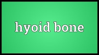 Hyoid bone Meaning [upl. by Ayotan825]