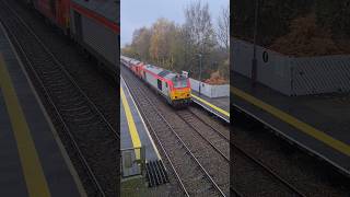 Class 67 flies by Shotton Train Station  class67 tfw wales train shorts [upl. by Darwin]