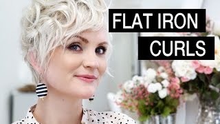 How to Style Short Hair  Flat Iron Curls [upl. by Min]