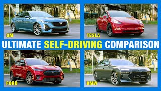 Almost SelfDriving Car Comparison Test Tesla vs BMW vs Ford vs GM  HandsFree Driving Test [upl. by Goggin]