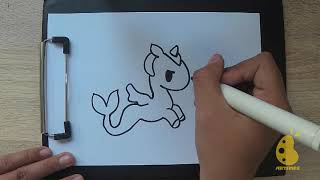 How to Draw mermicorn [upl. by Llerred757]