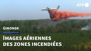 Incendies en Gironde images aériennes des zones brûlées  AFP Images [upl. by Pomfret738]