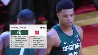 Nebraska Basketball vs Michigan St Spartans 20170202 [upl. by Pru]