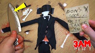 CUTTING OPEN HAUNTED SLENDERMAN DOLL AT 3 AM WHATS INSIDE [upl. by Sibby]