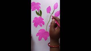 Free hand flower painting [upl. by Deborah]