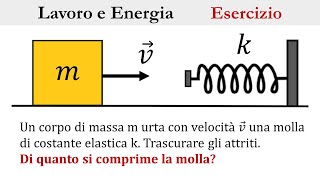 Lavoro ed energia  Compressione della molla [upl. by Ailisab]