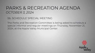 Parks amp Recreation Advisory Committee Meeting  October 3 2024 [upl. by Netniuq218]