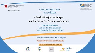 Concours ISIC 2020  3ème édition quotProduction journalistique sur les droits des femmes au Marocquot [upl. by Ahders985]