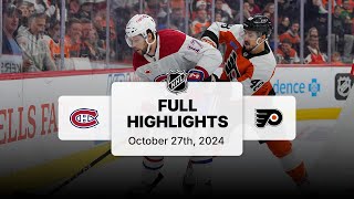 Canadiens at Flyers  October 27 2024  NHL Full Game Highlights [upl. by Esaele]