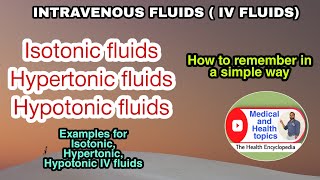 Isotonic •• Hypotonic •• Hypertonic •• IV fluids Intravenous fluids explained in the simplest way [upl. by Addis]