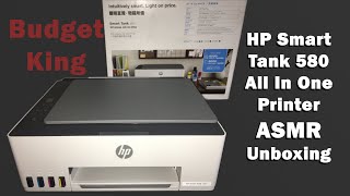 HP Smart Tank 580 All In One Printer ASMR Unboxin amp Setup [upl. by Manvel]