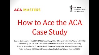 ICAEW ACA Case Study Course 2023 Introduction [upl. by Abehsile947]