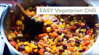 Easy Vegetarian Chili Recipe [upl. by Ztnahc]