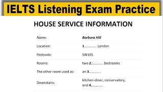 House Service Information listening practice test 2023 with answers  IELTS Listening Practice Test [upl. by Deirdra579]