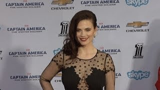 Hayley Atwell PEGGY CARTER quotCaptain America The Winter Soldierquot World Premiere [upl. by Xylon]