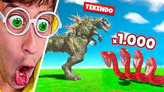 GODZILLA vs TITANOBOAS 🐍 Batalla por Equipos vs HERMANO  Animal Battle Simulator TEKENDO [upl. by Anneg425]